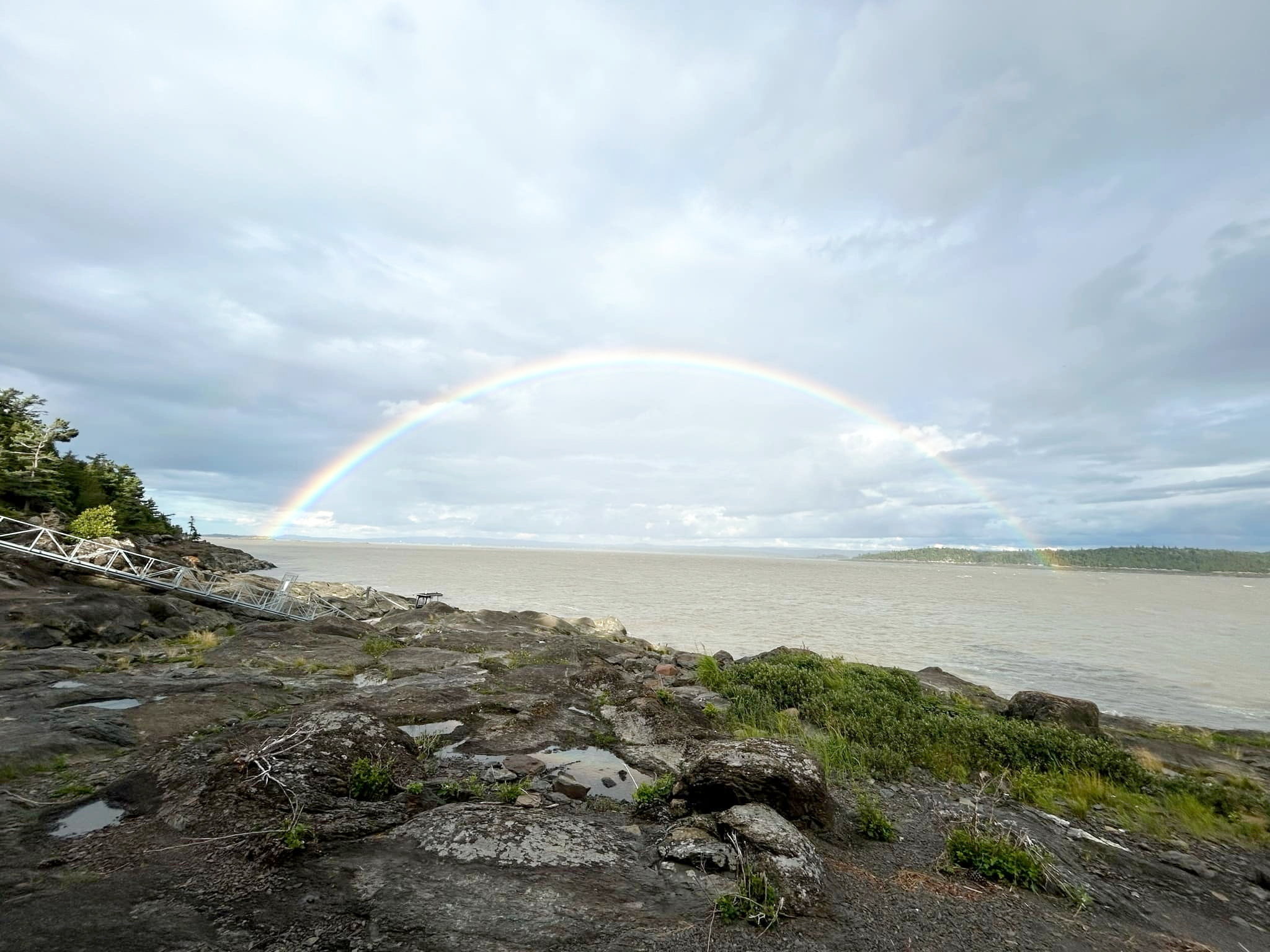 Daniel Laprise A superb rainbow observed from the two-headed island in the St. Lawrence.